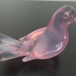 Pink MURANO ALABASTRO Glass Bird